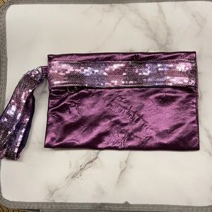 Metallic purple wristlet